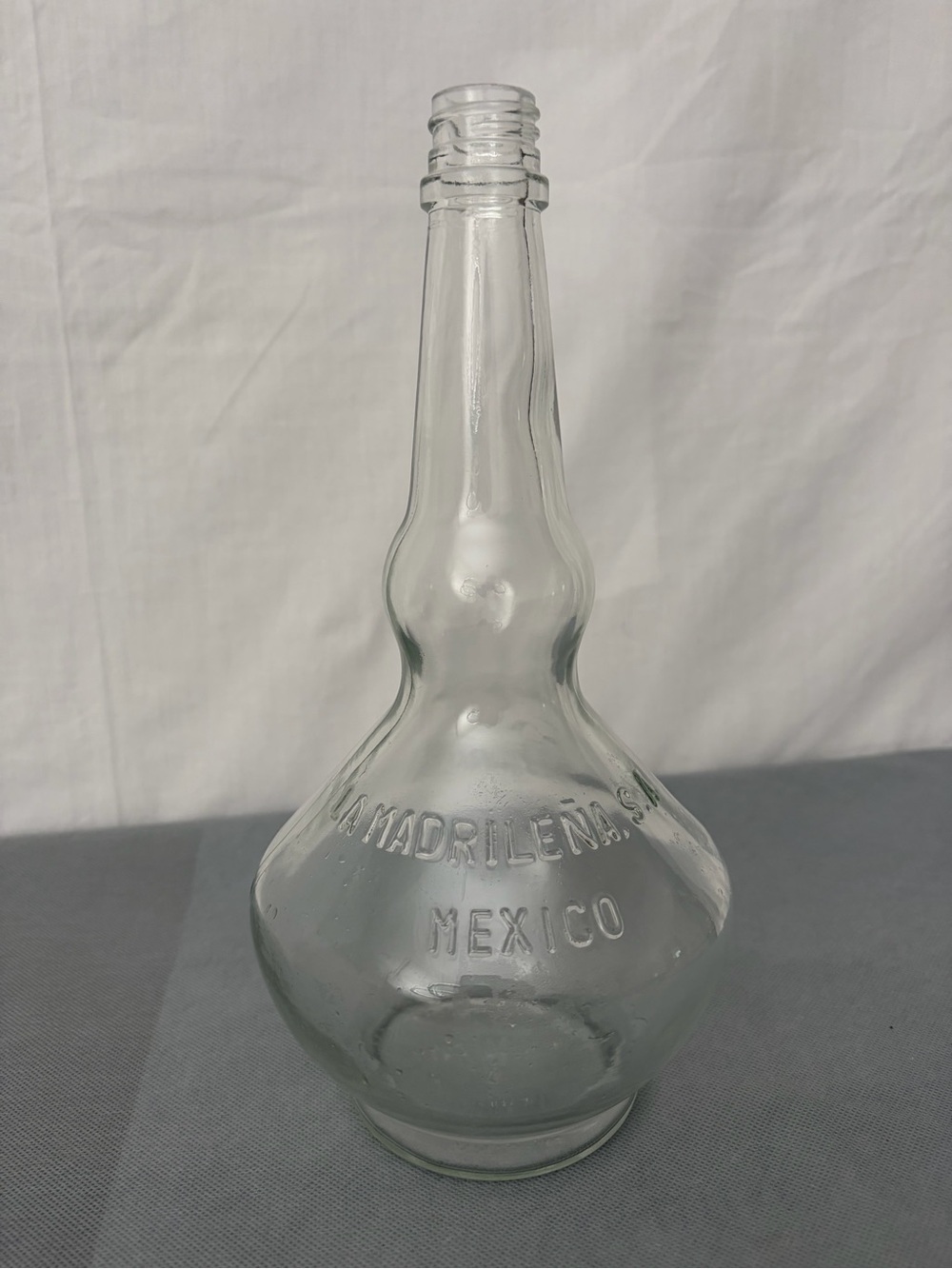 La Madrileña S.A. Mexico Vintage Clear Glass Bottle (F246)